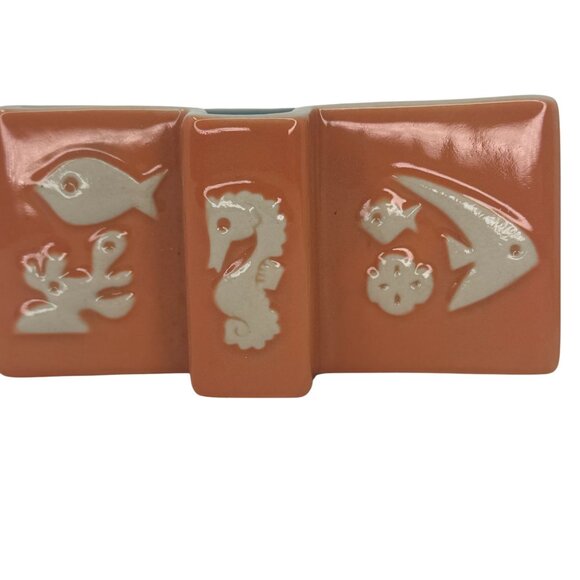 Vintage Modfish Orange Triangle Tiki Bowl Mug Ken Ruzic Tiki Farm 2015 MCM - Picture 3 of 9